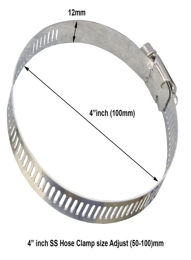 ES EKSAFAR ESEKSAFAR 8pc S S Hose Clamp 4inch with 2in1 Screwdriver set (Pack of 9) - Image 2